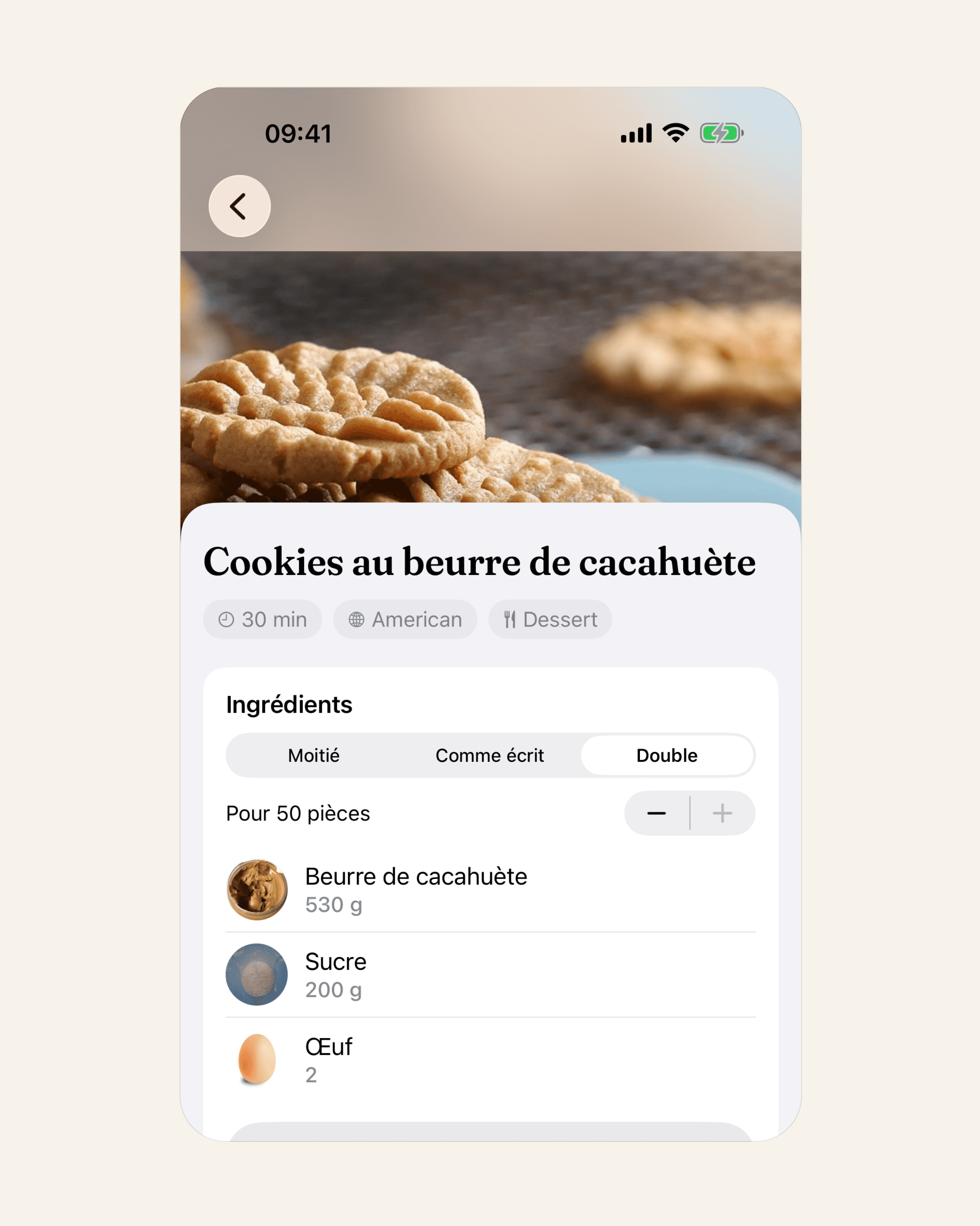 Doublé pour 50 pièces : 530 g de beurre de cacahuète, déjà arrondis. Photos : TheMealDB