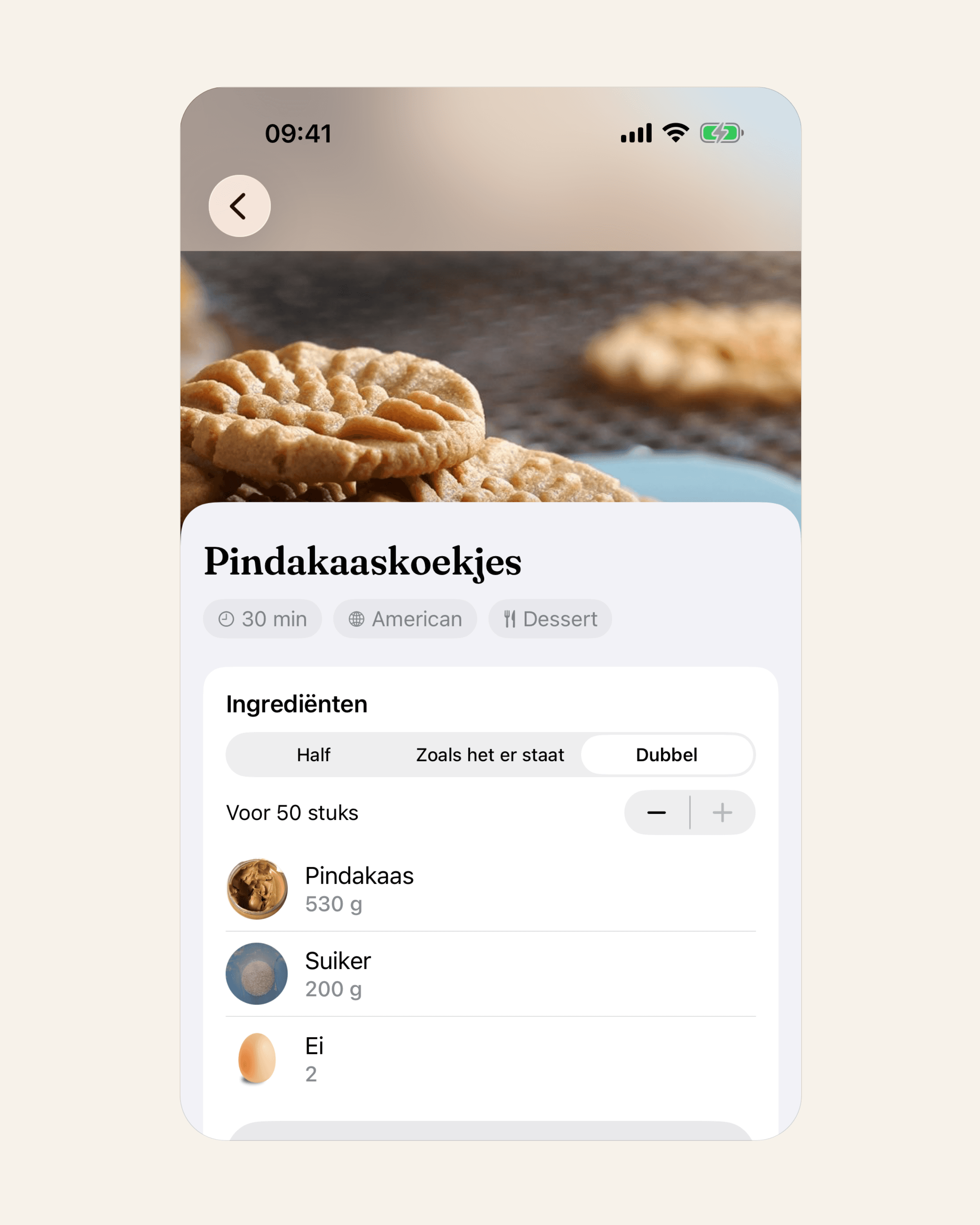 Verdubbeld naar 50 stuks: 530 g pindakaas, al afgerond. Foto's: TheMealDB