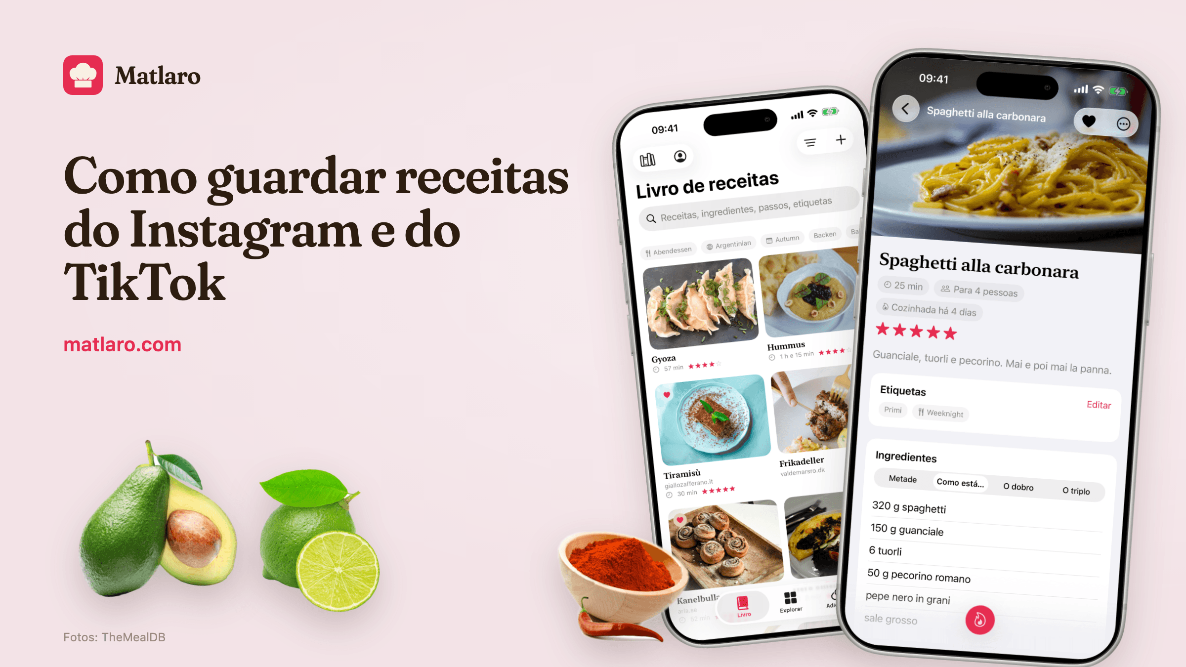 Guarda receitas de qualquer lado